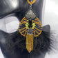 LUXE Black Queen Feather Tassel Drop Earrings