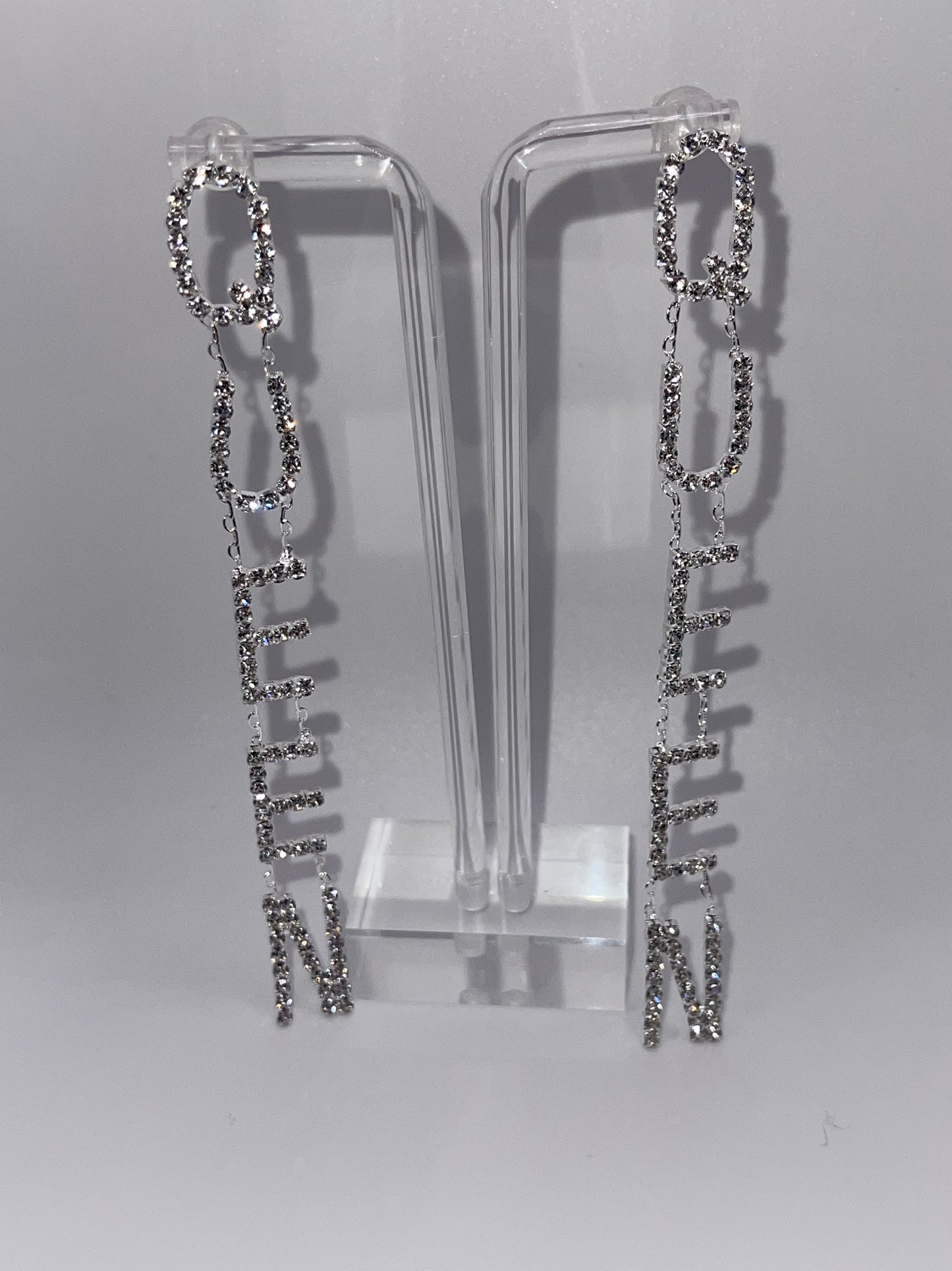 QUEEN Status Silver Drop Earring