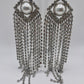 LUXE Diamonds and Pearls Tassel Chandelier Earrings