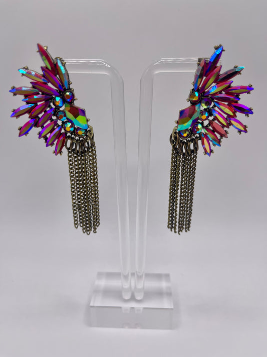 Cuff It Chain Tassel Drop Earrings