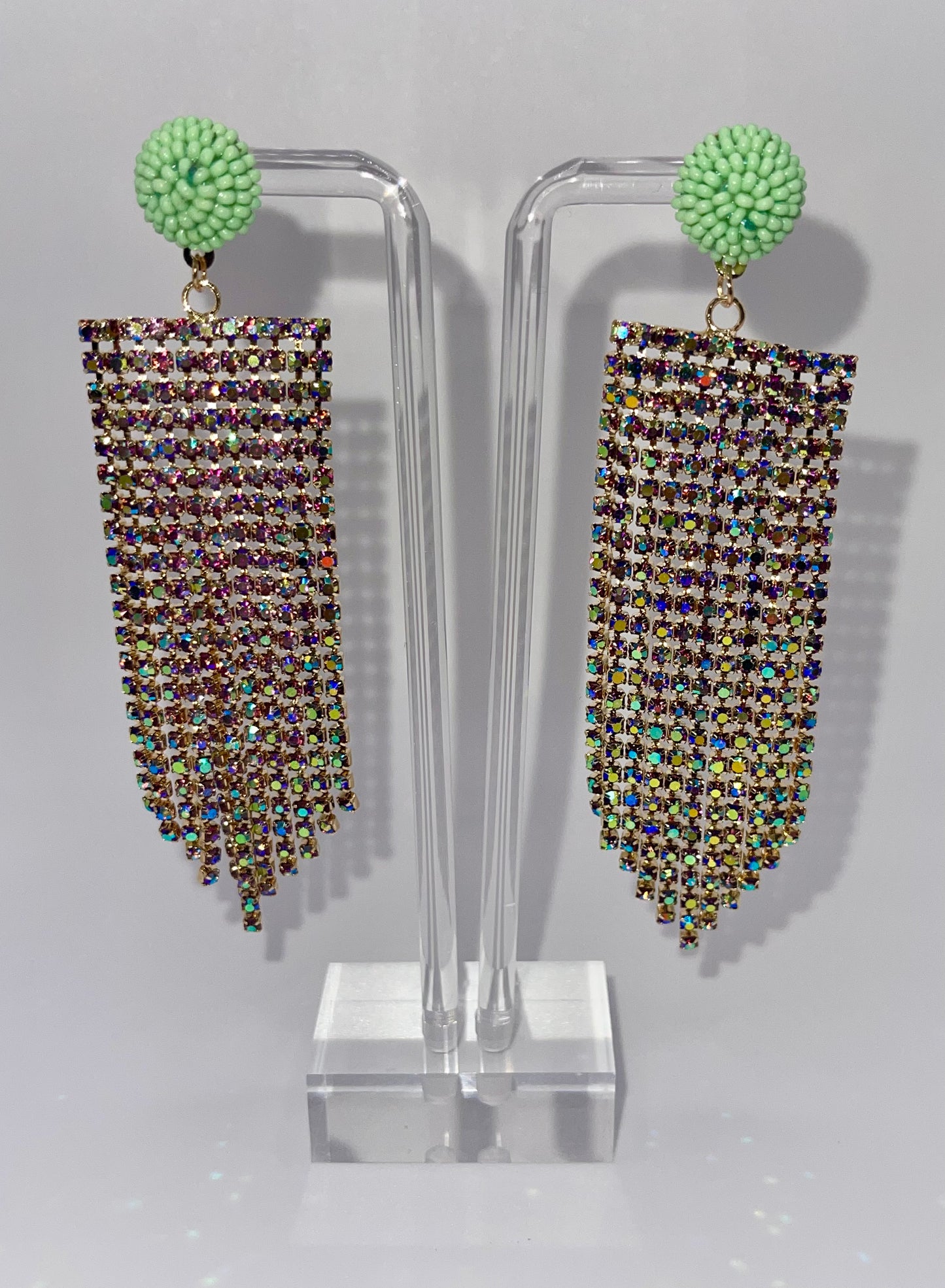 Mint To Be Tassel Drop Earrings