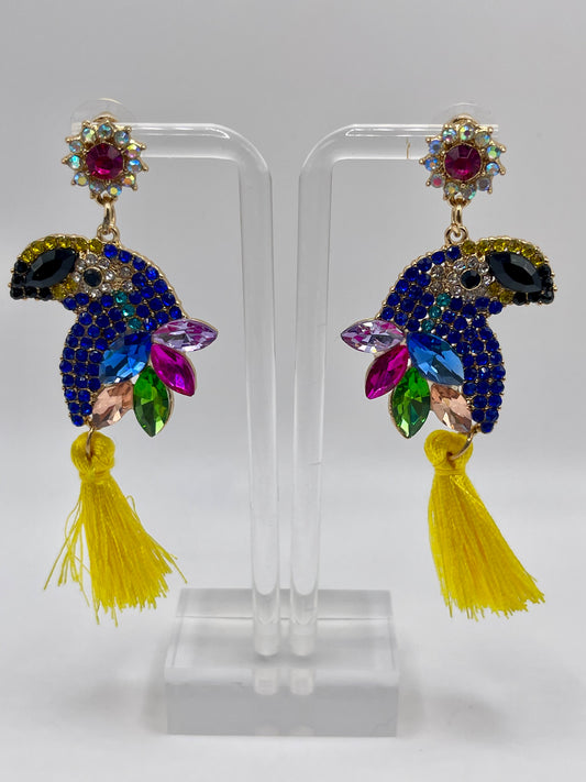 You Can Sam Parrot Tassel Drop Earrings