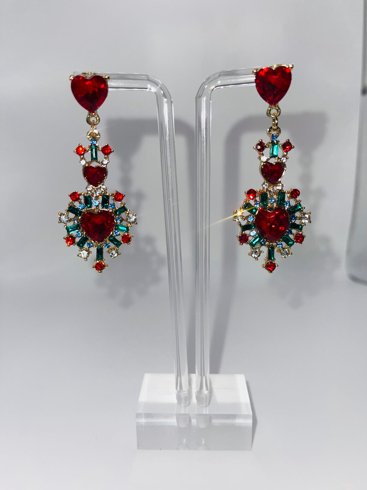 Ruby Red Drop Earrings