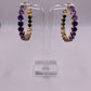 Crown Royal Purple Crystal Hoop Earrings