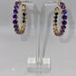 Crown Royal Purple Crystal Hoop Earrings