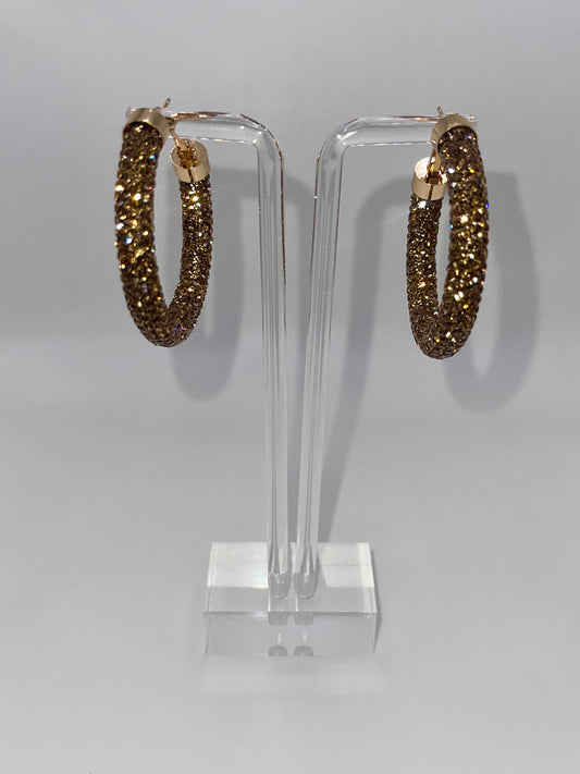 La Bronze James Crystal Hoop Earrings