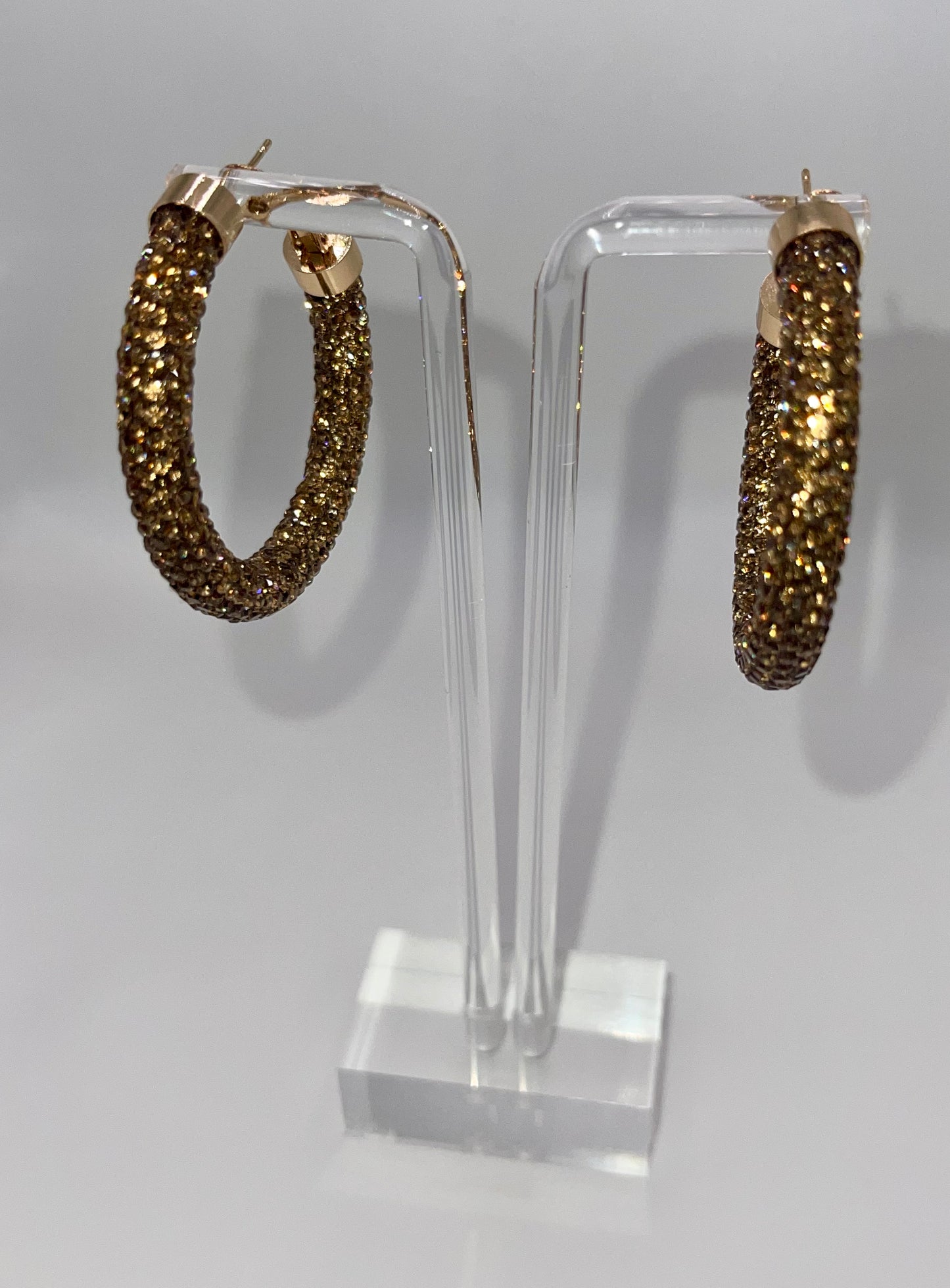 La Bronze James Crystal Hoop Earrings