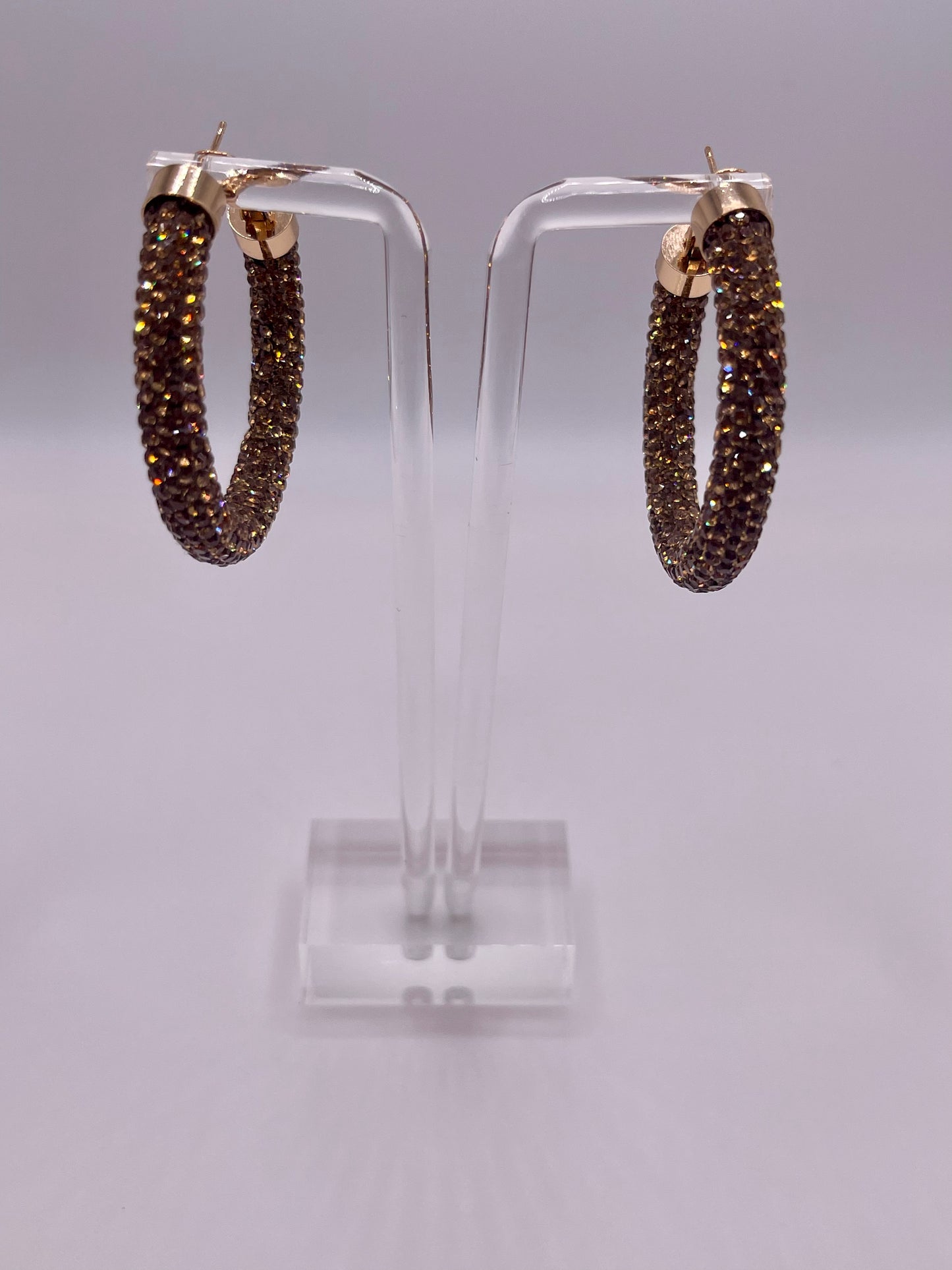 La Bronze James Crystal Hoop Earrings