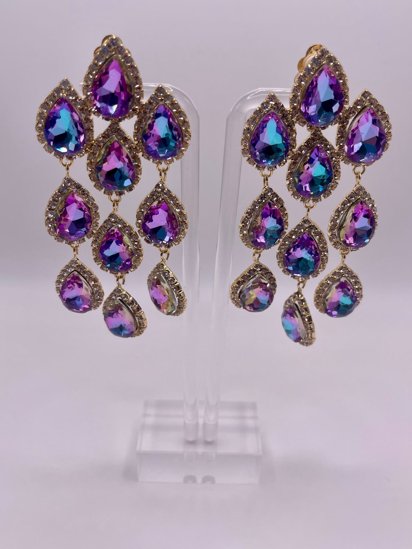 CLIP ON Queen Atargatis Drop Earrings