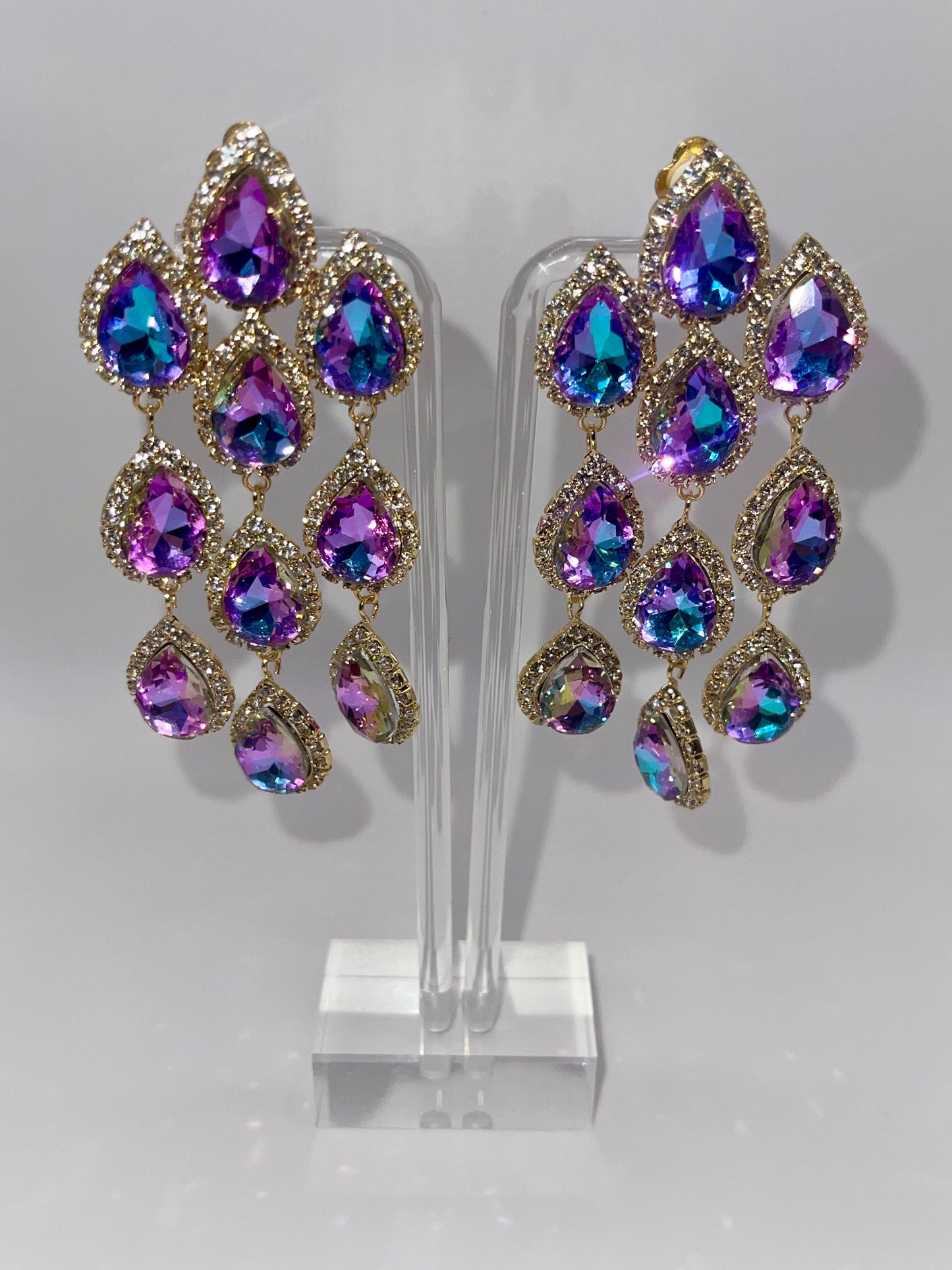 CLIP ON Queen Atargatis Drop Earrings