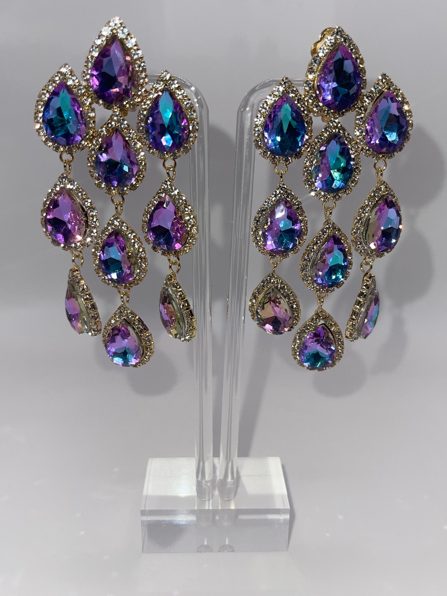 CLIP ON Queen Atargatis Drop Earrings