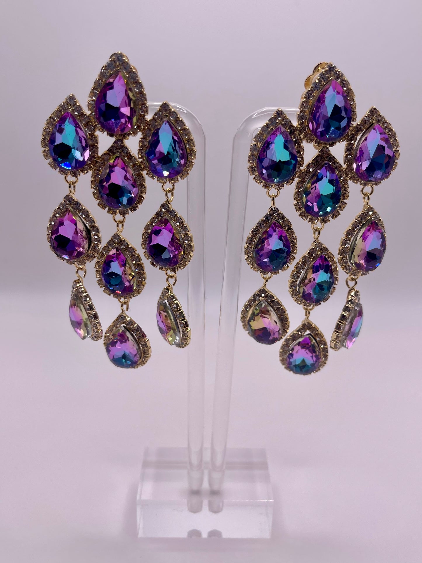 CLIP ON Queen Atargatis Drop Earrings