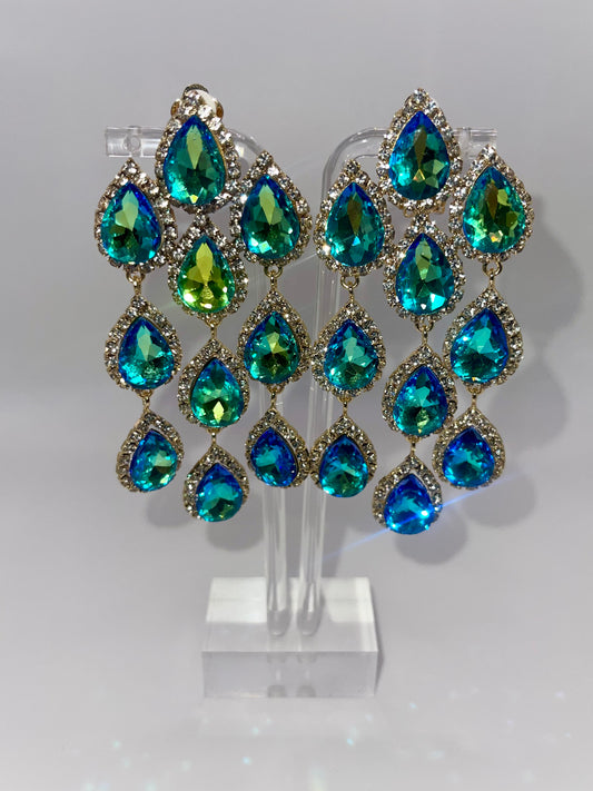 CLIP ON Queen Atargatis Drop Earrings