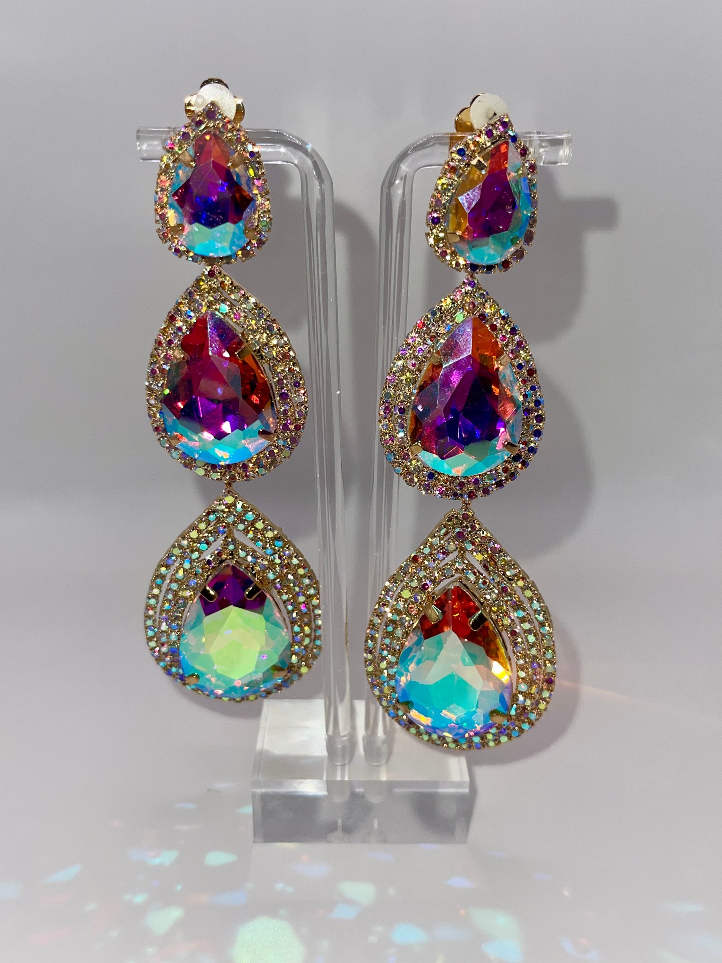 LUXE Clip On Drop Dead Diva Earrings