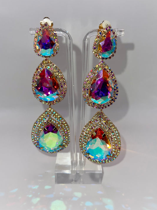 LUXE Clip On Drop Dead Diva Earrings