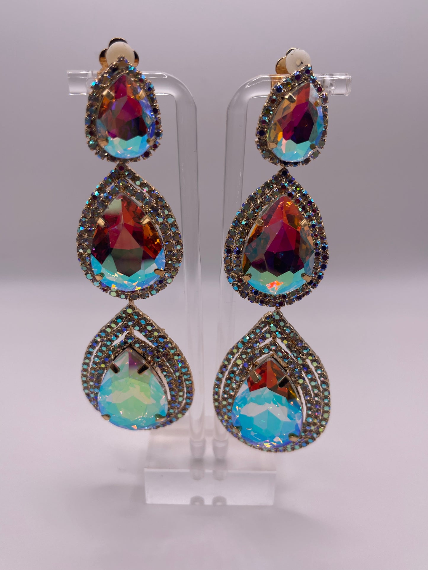 LUXE Clip On Drop Dead Diva Earrings