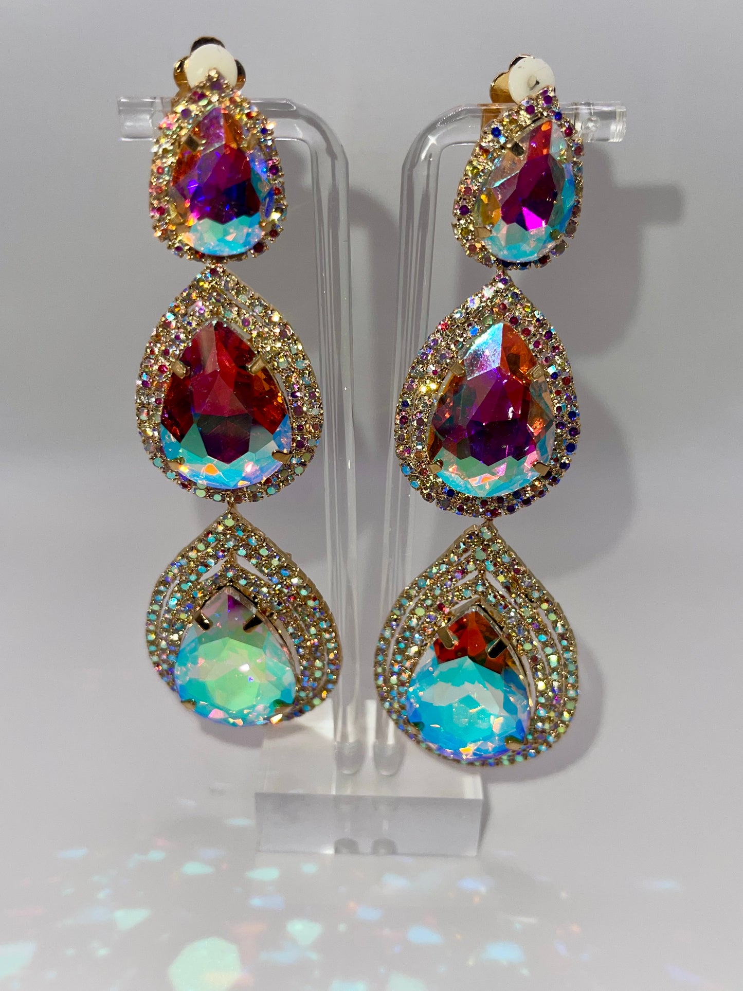 LUXE Clip On Drop Dead Diva Earrings