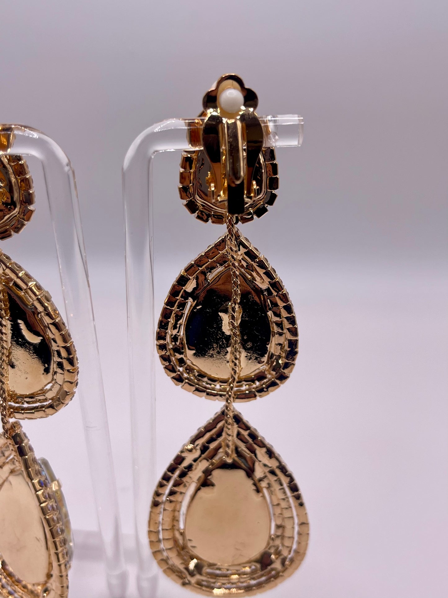 LUXE Clip On Drop Dead Diva Earrings