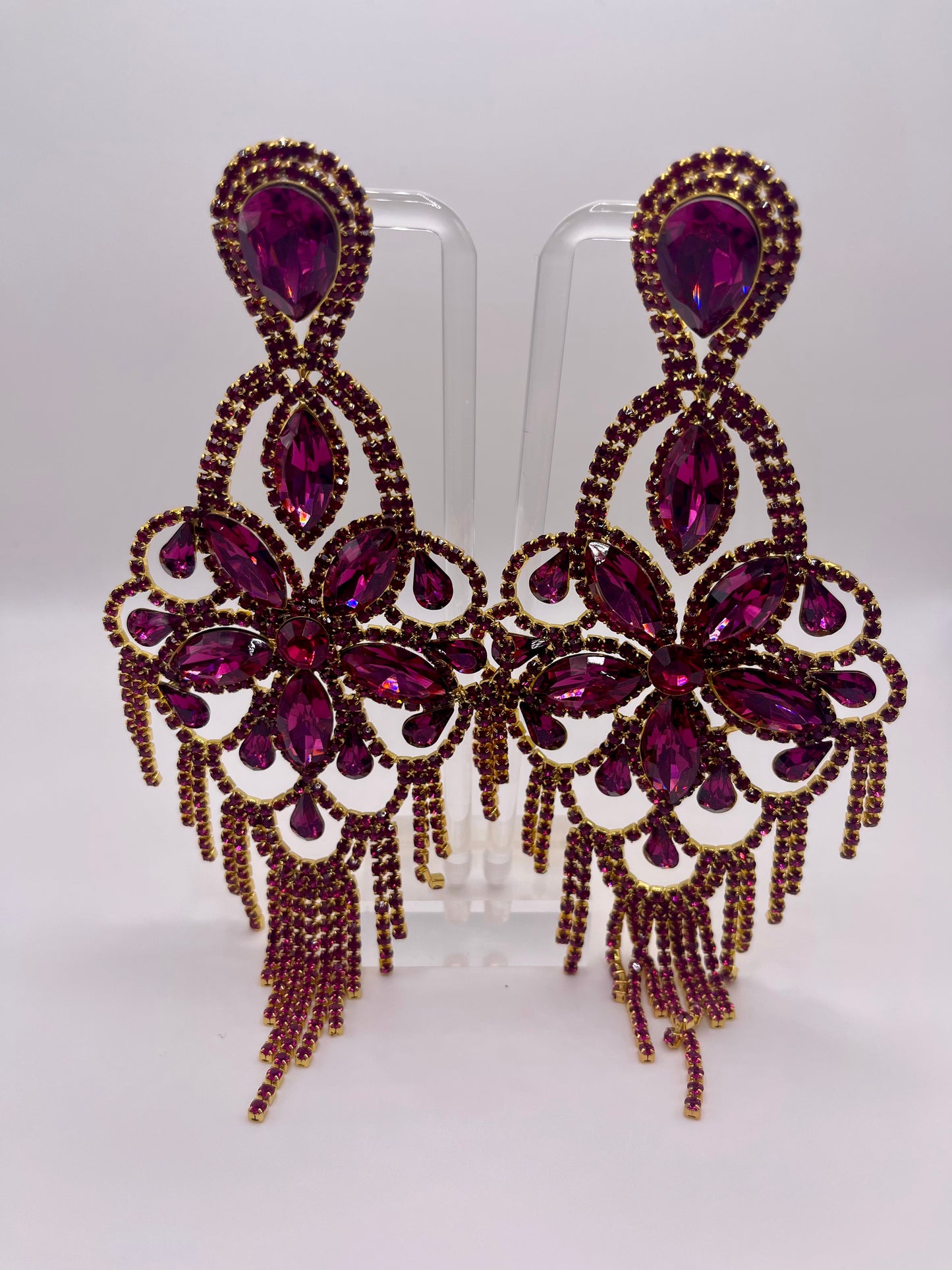 LUXE Crystal Dreamcatcher Chandelier Earrings