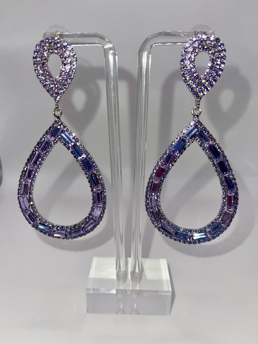 Lavish Lavender Icy Drop Earrings