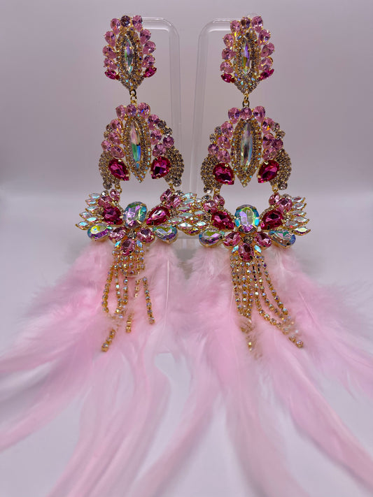 LUXE Showstopper Feather Tassel Drop Earrings