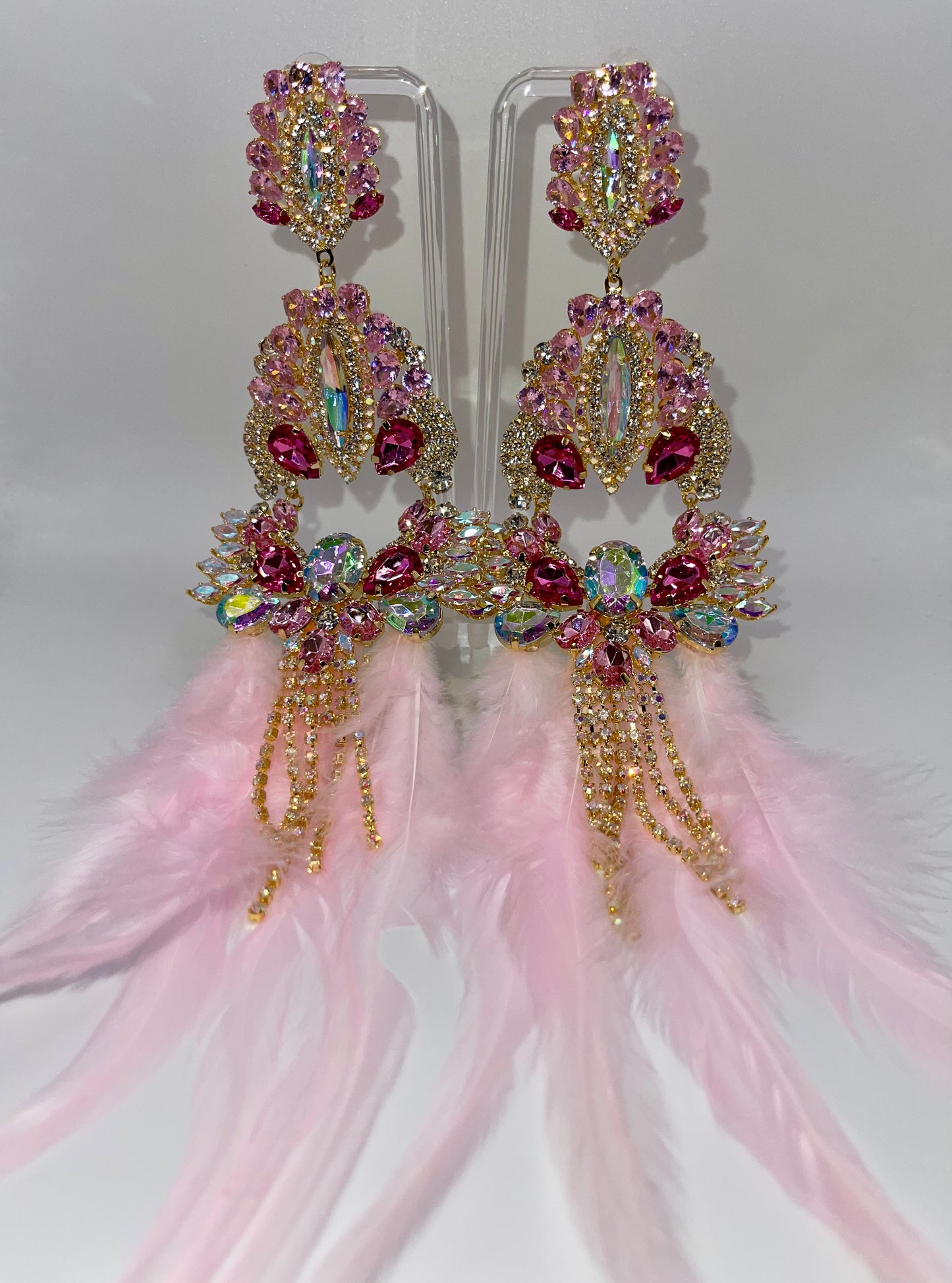 LUXE Showstopper Feather Tassel Drop Earrings