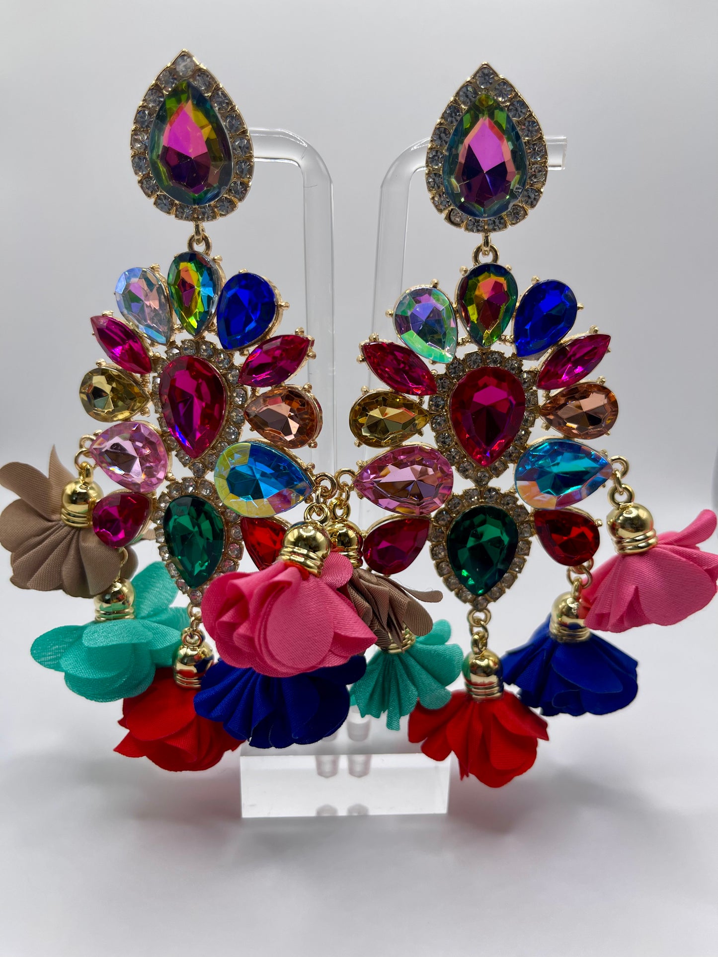 LUXE Clip On Petal Pusher Drop Earrings