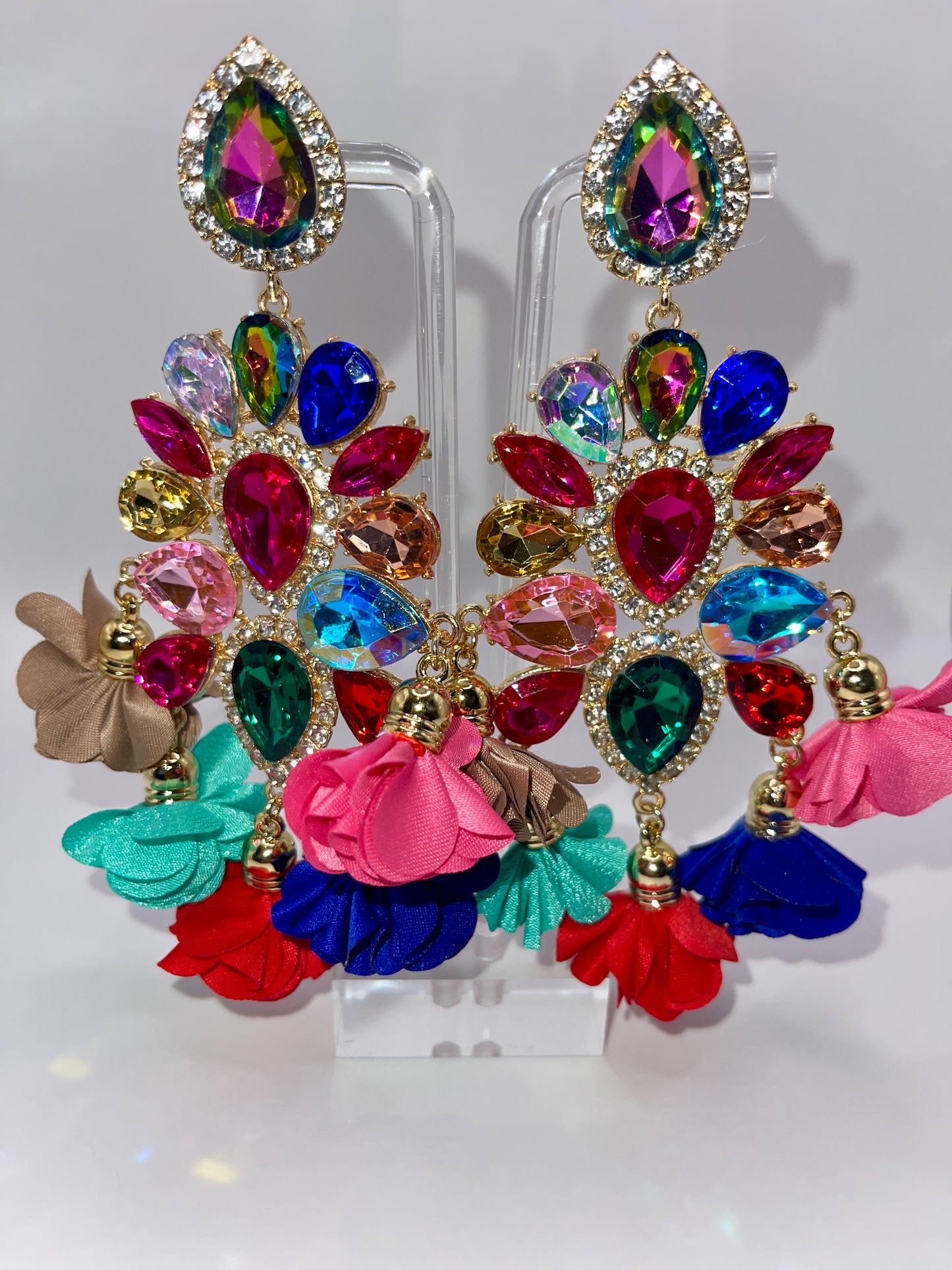 LUXE Clip On Petal Pusher Drop Earrings