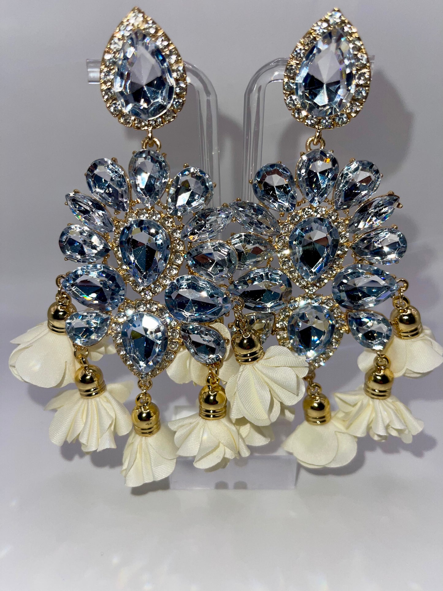 LUXE Clip On Petal Pusher Drop Earrings