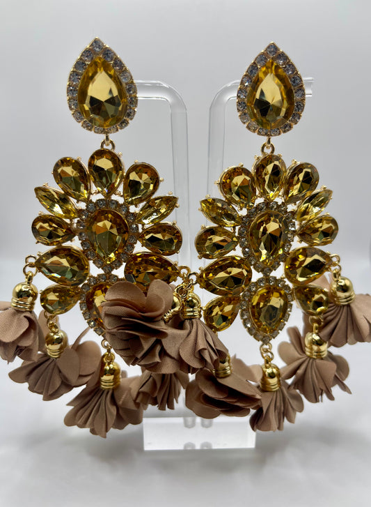 LUXE Clip On Petal Pusher Drop Earrings