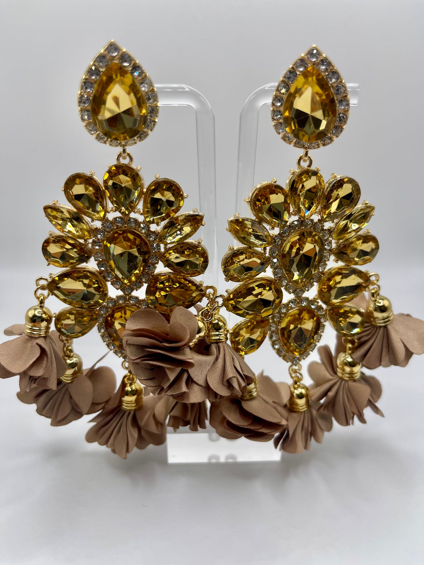 LUXE Clip On Petal Pusher Drop Earrings