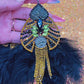 LUXE Black Queen Feather Tassel Drop Earrings