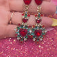 Ruby Red Drop Earrings