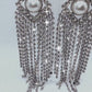 LUXE Diamonds and Pearls Tassel Chandelier Earrings